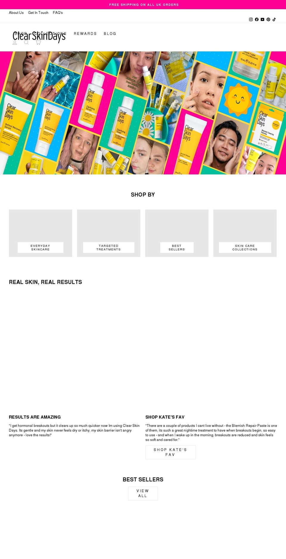 clearskindays.com shopify website screenshot