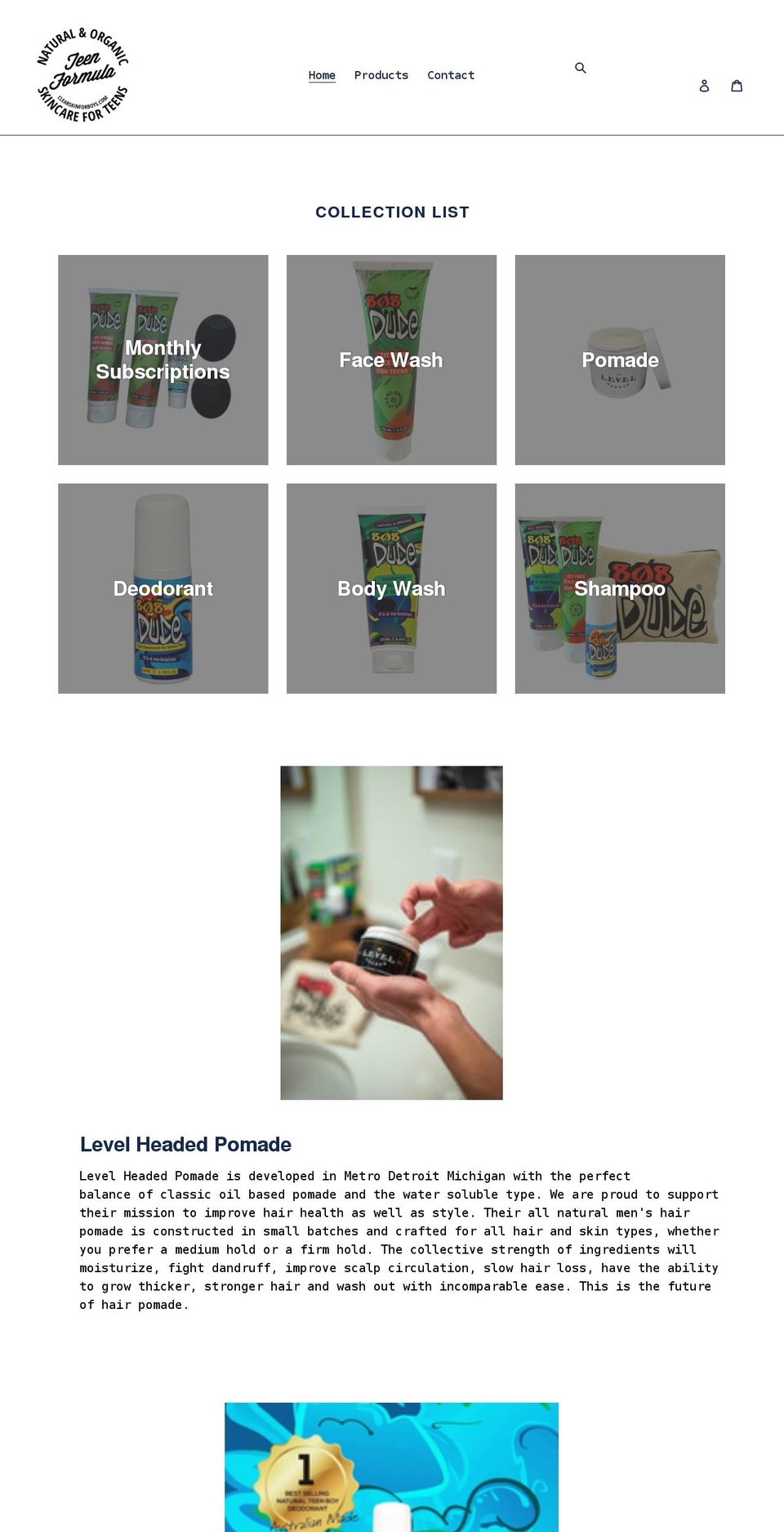 clearskinforboys.com shopify website screenshot