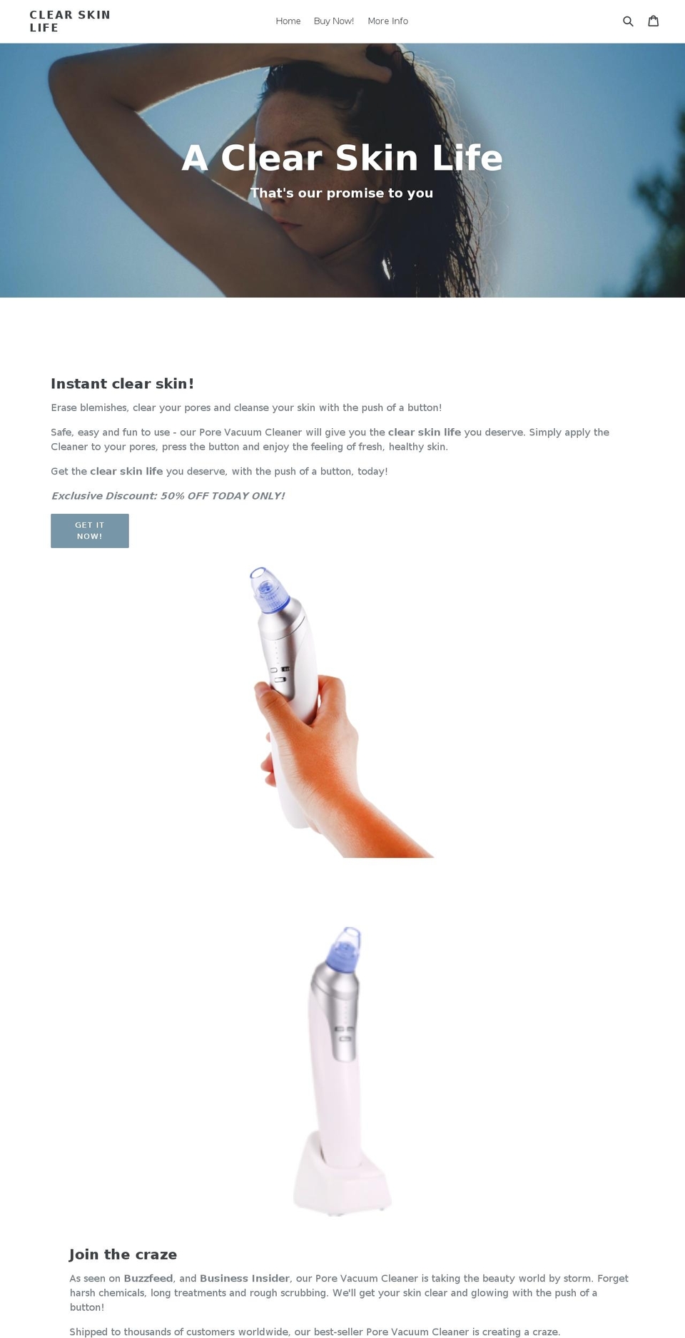 clearskinlife.com — Shopify storefront screenshot