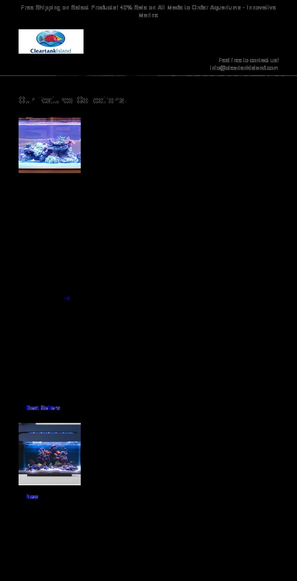 cleartankisland.com shopify website screenshot