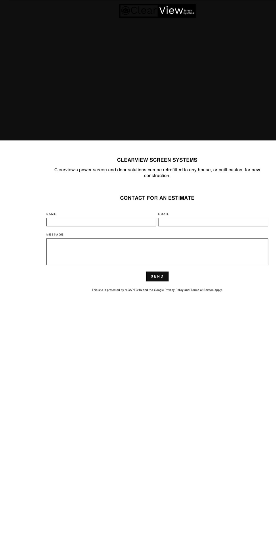 clearviewscreensystems.com shopify website screenshot