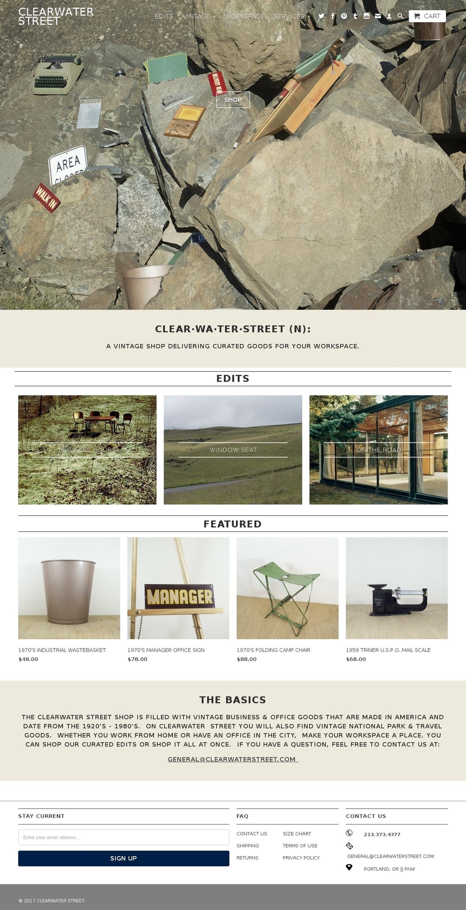 clearwaterstreet.com shopify website screenshot