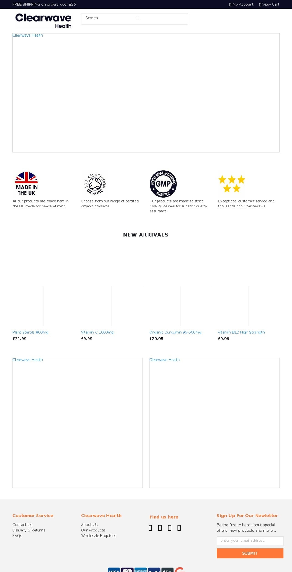 clearwavehealth.com shopify website screenshot
