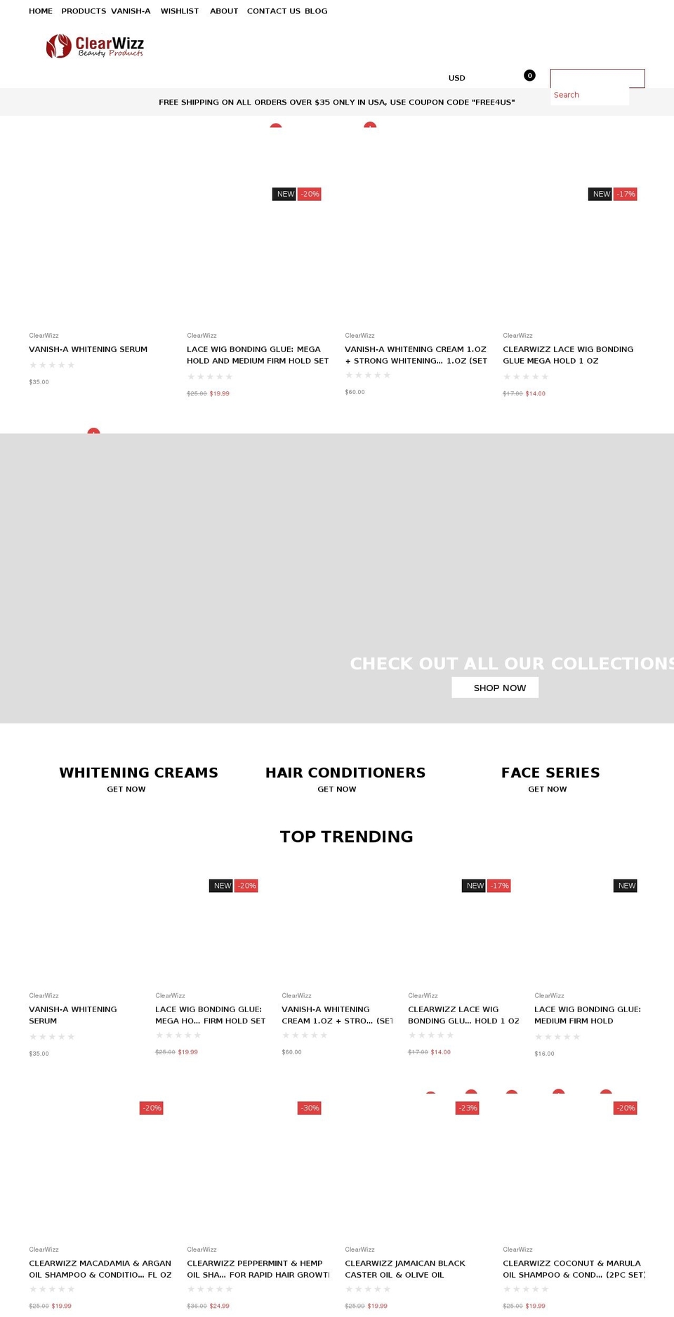 clearwizz.com shopify website screenshot