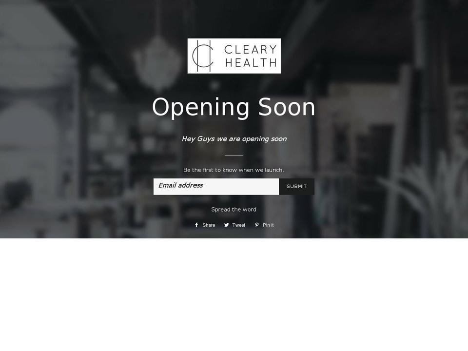 clearyhealth.com — Shopify storefront screenshot