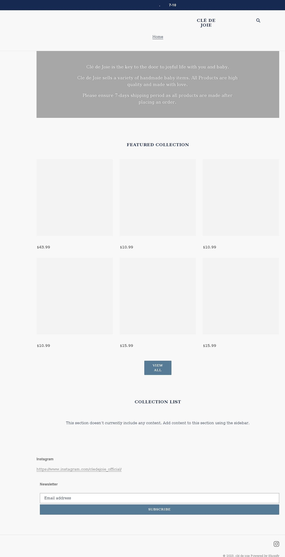 cledejoie.com shopify website screenshot