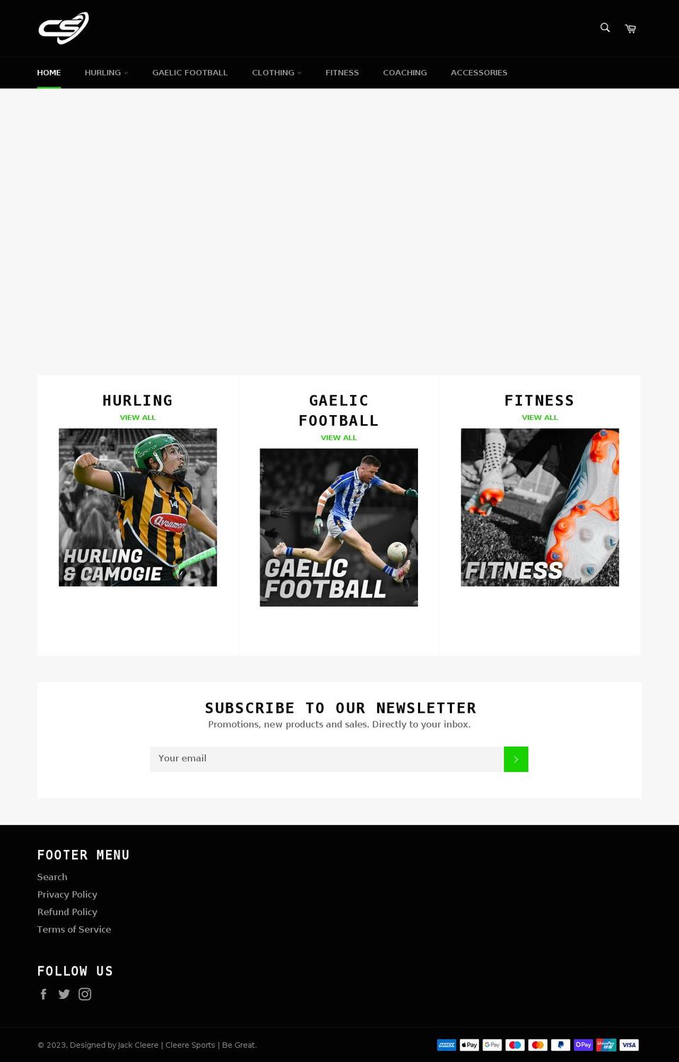 cleeresports.com shopify website screenshot