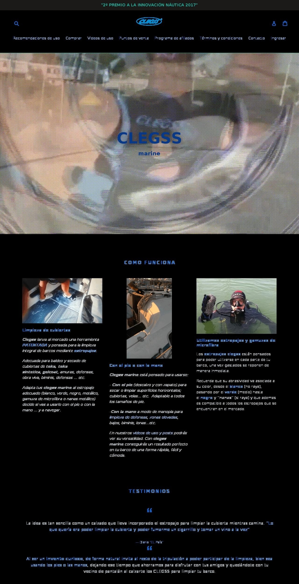 clegss.com — Shopify storefront screenshot