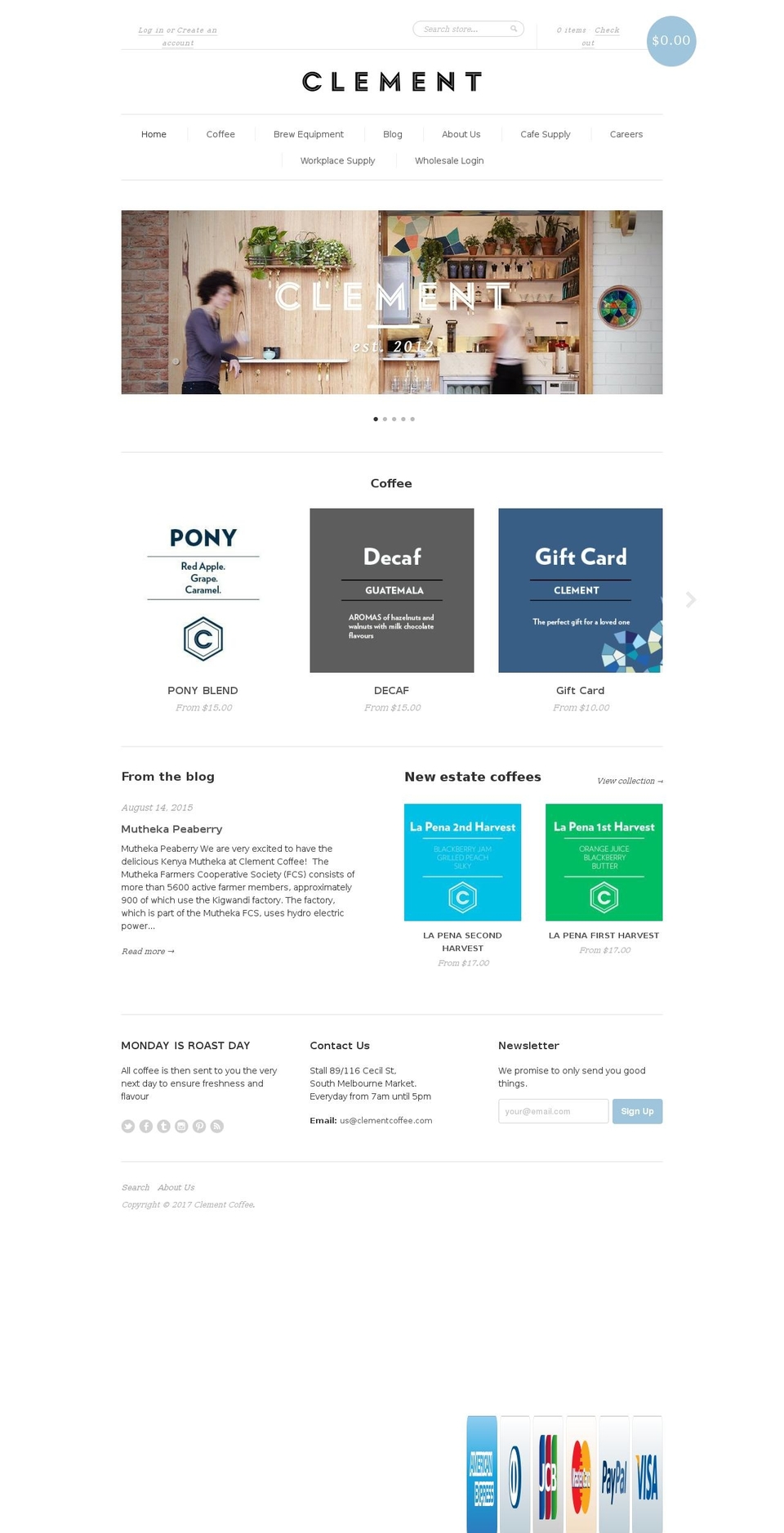 clementcoffee.com shopify website screenshot