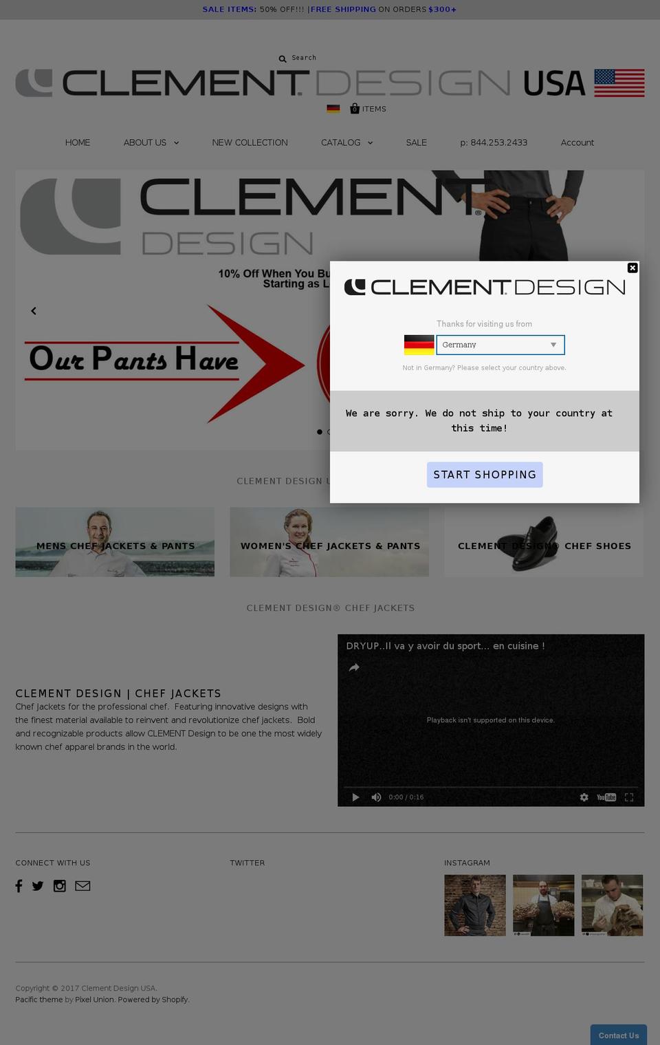 clementdesignusa.com shopify website screenshot