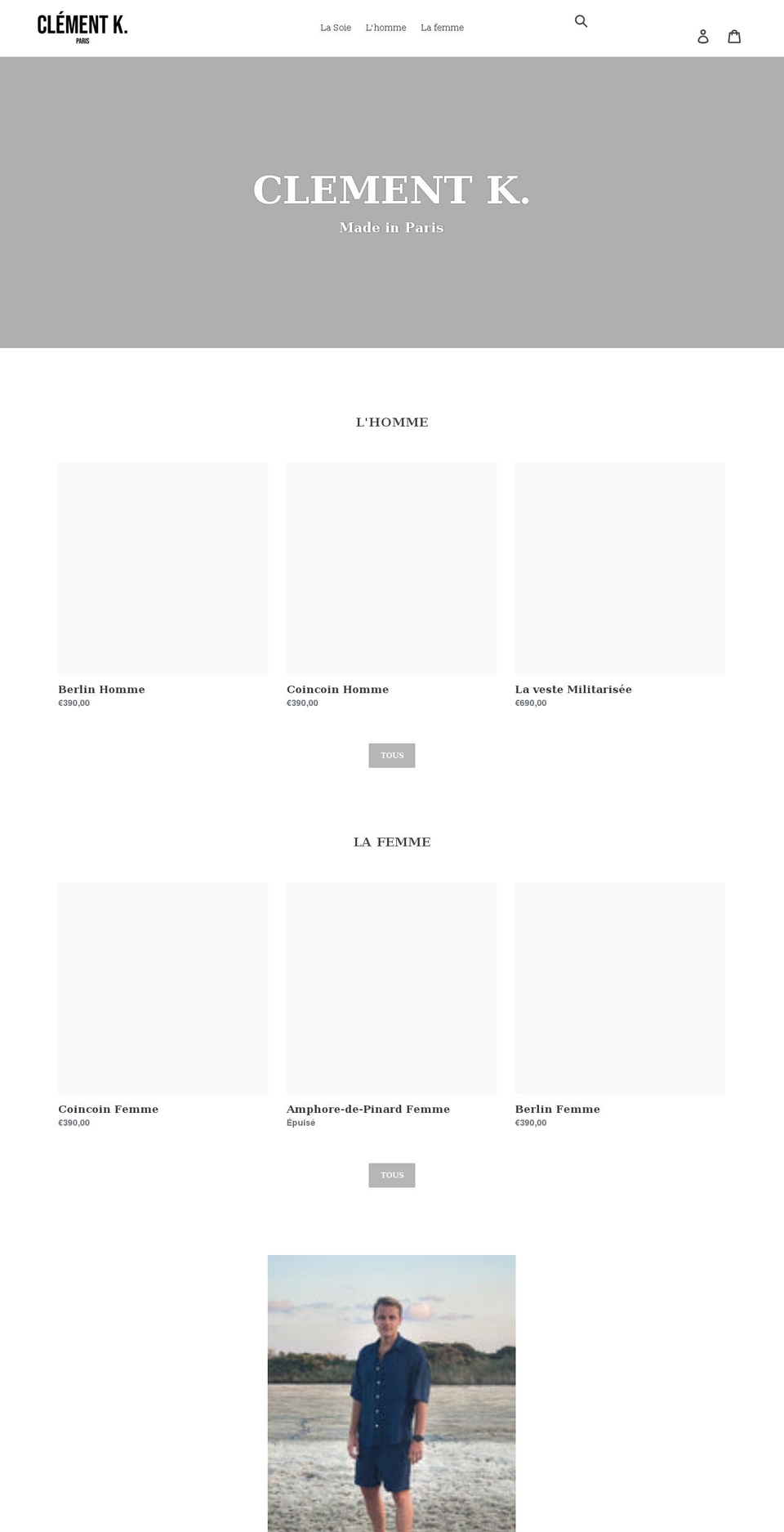 clementk-paris.com shopify website screenshot