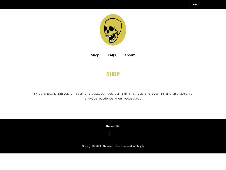 clementknives.com shopify website screenshot