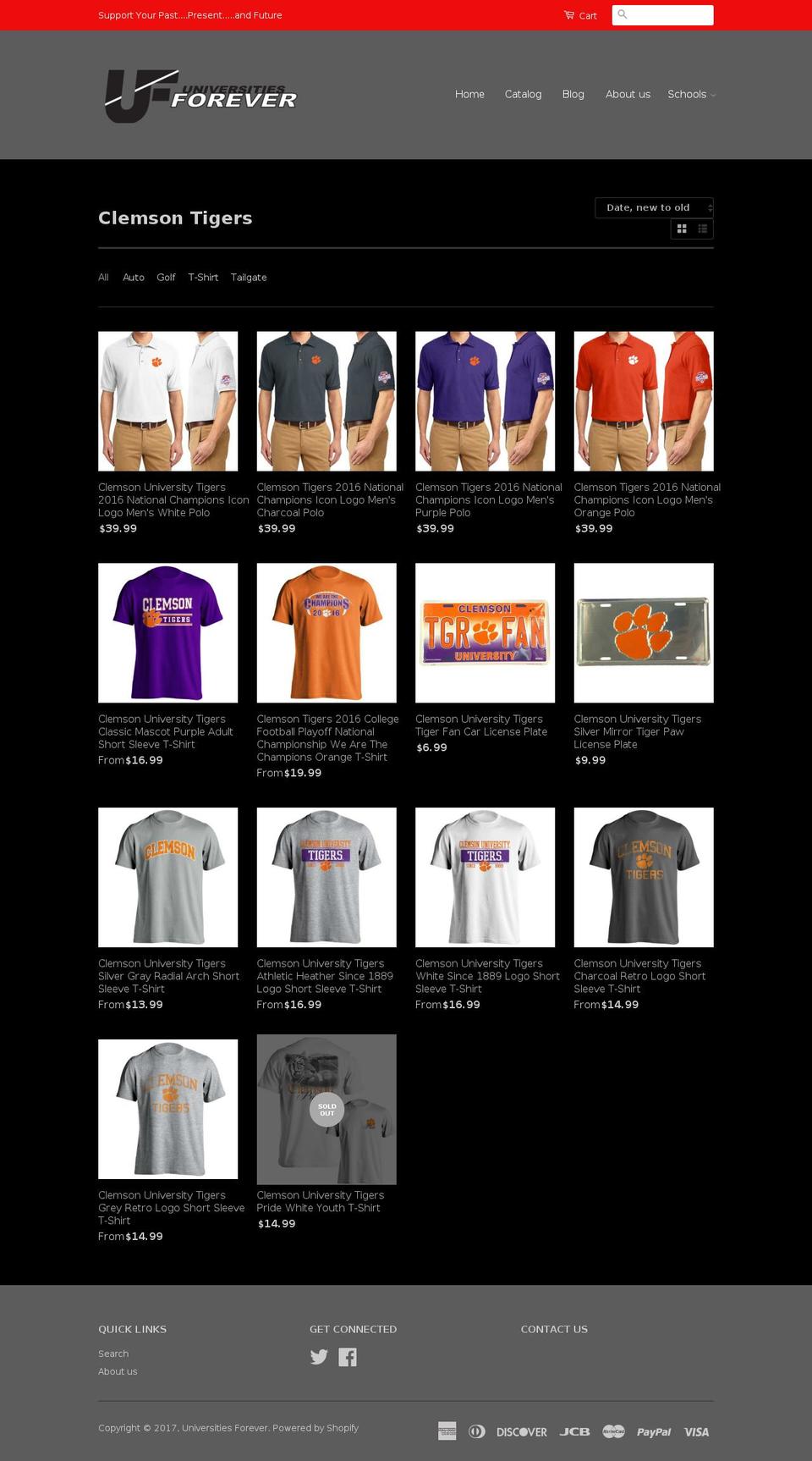 clemsontigersforever.com shopify website screenshot