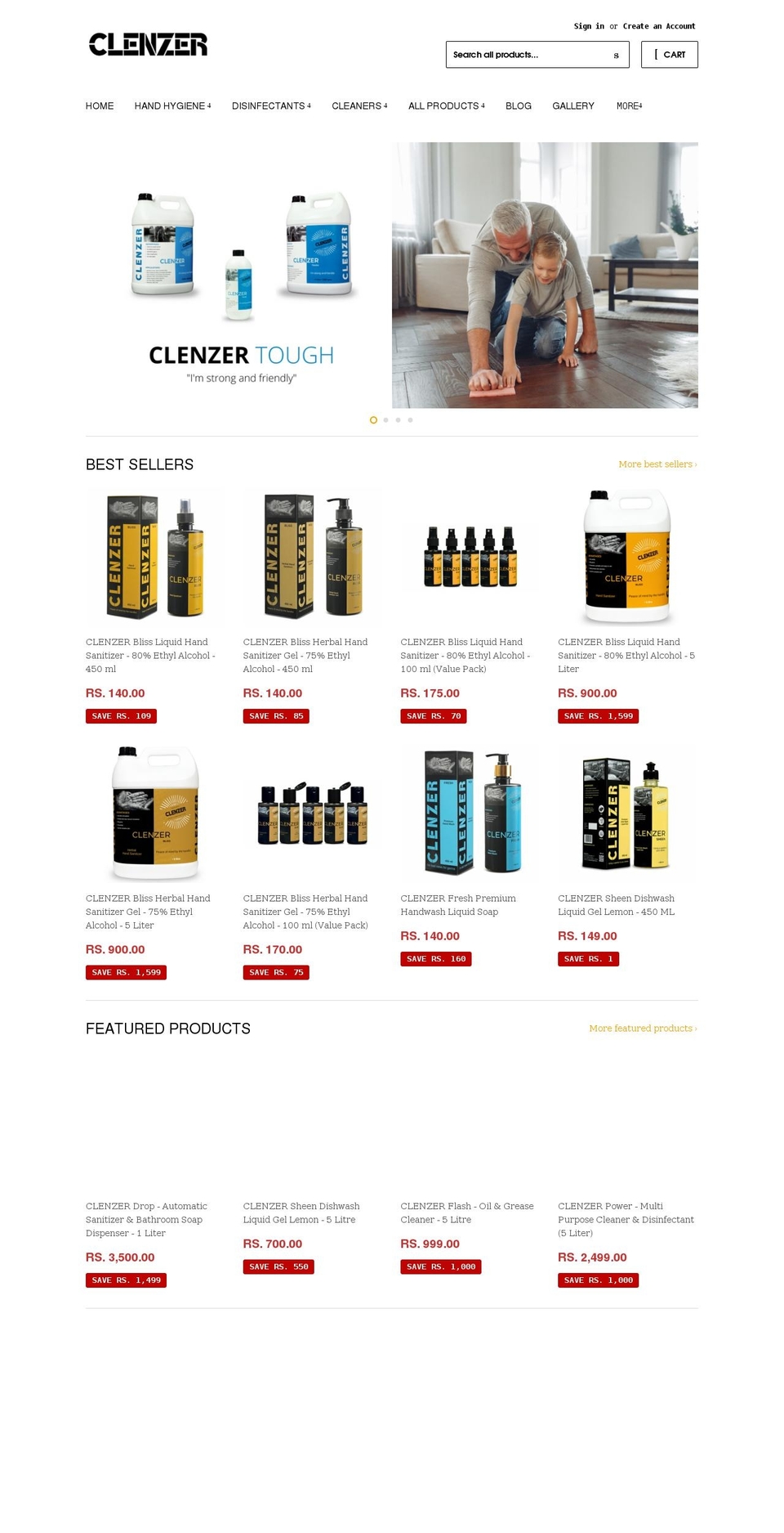 clenzer.com shopify website screenshot