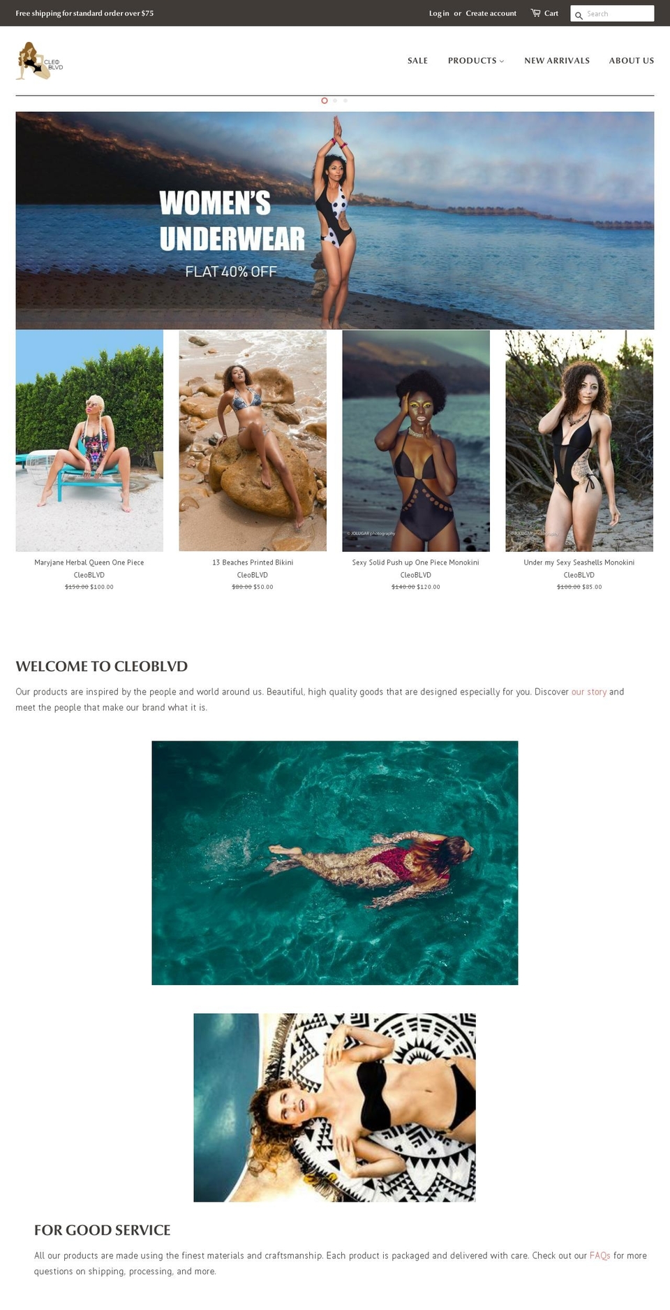 cleoblvd.com — Shopify storefront screenshot