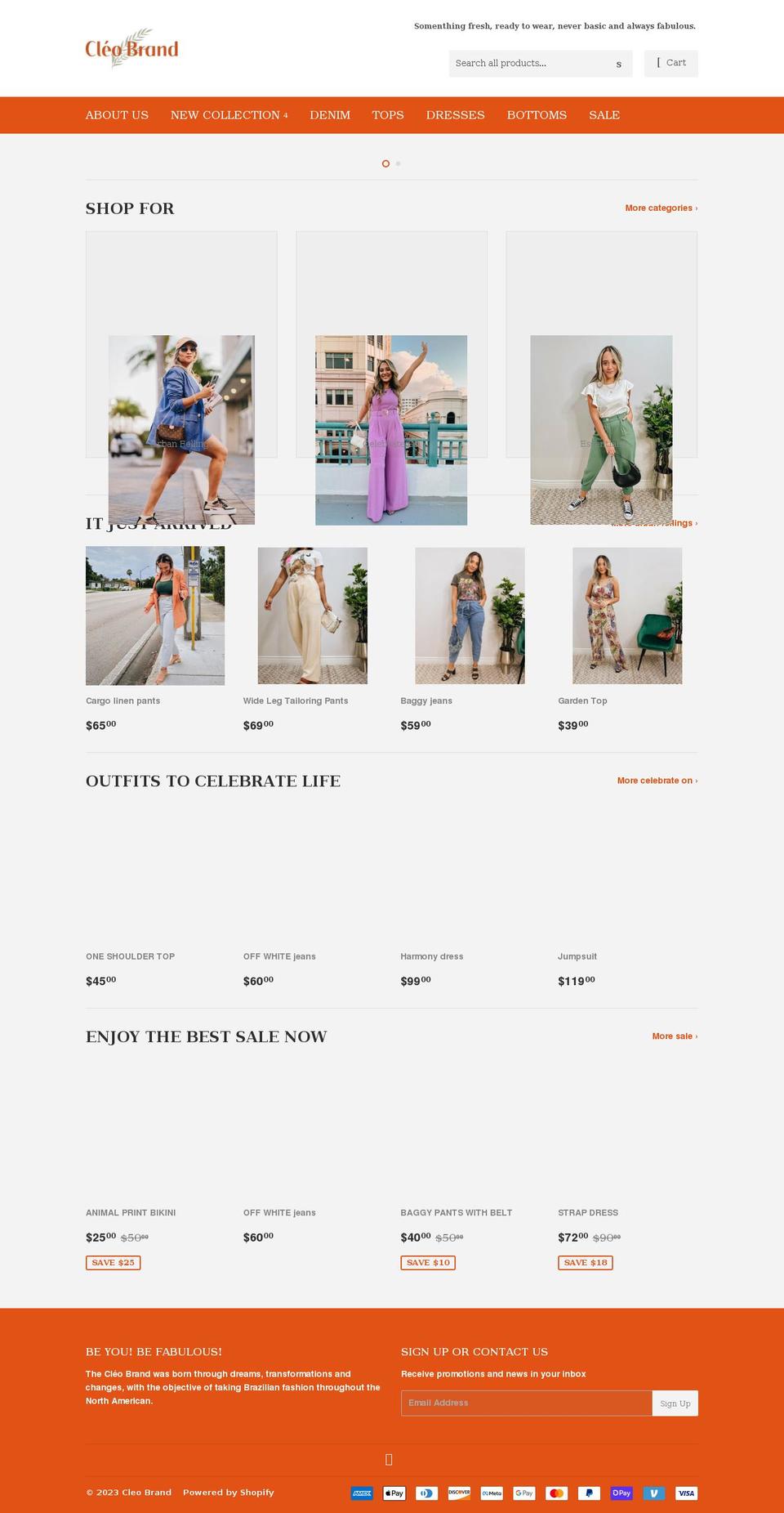 cleobrand.com shopify website screenshot