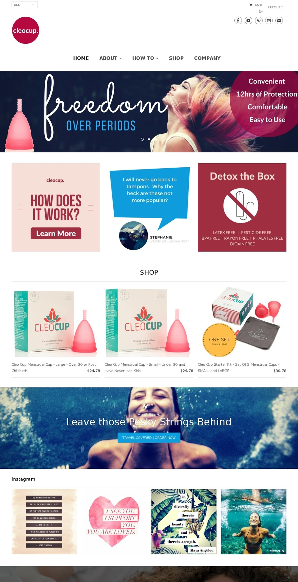 cleocup.com shopify website screenshot