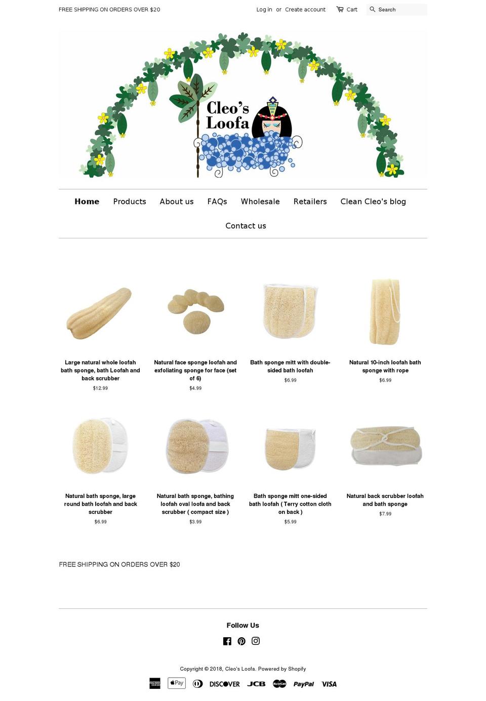 cleoloofah.com — Shopify storefront screenshot