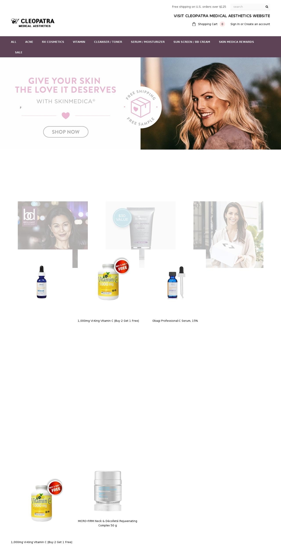 cleopatra-mediskin.com — Shopify storefront screenshot