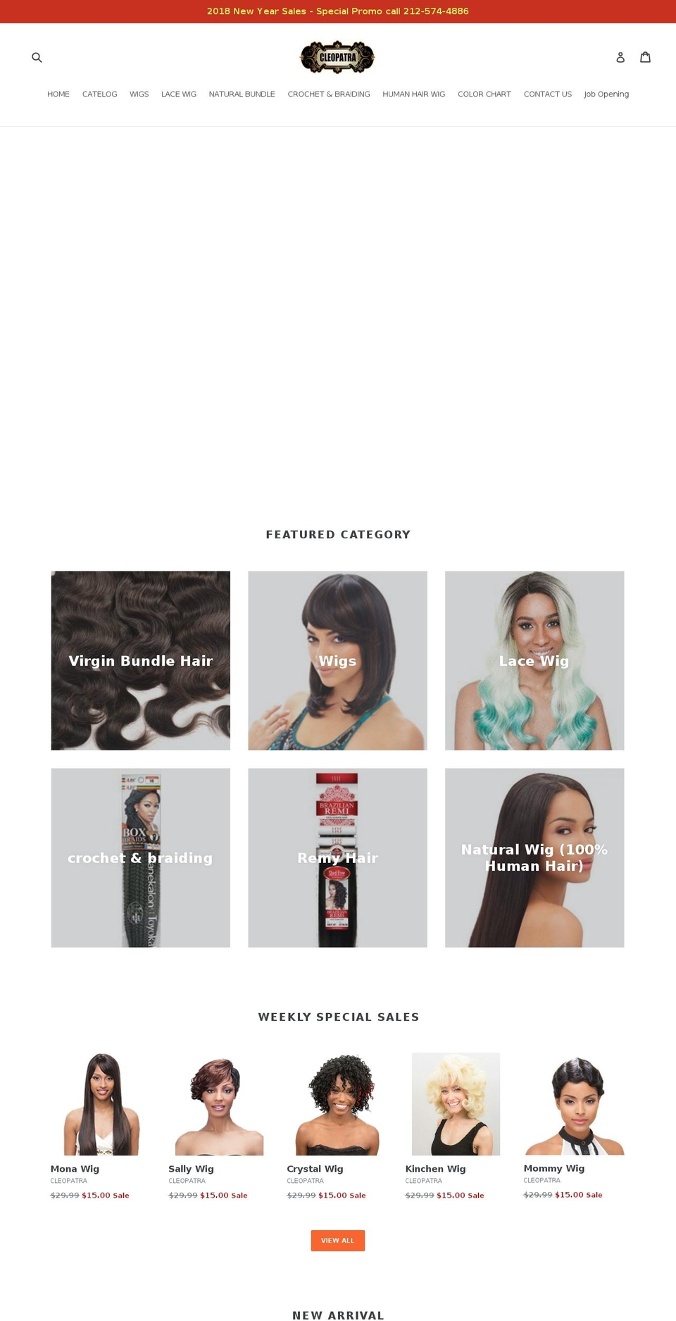 cleopatrahairusa.com — Shopify storefront screenshot