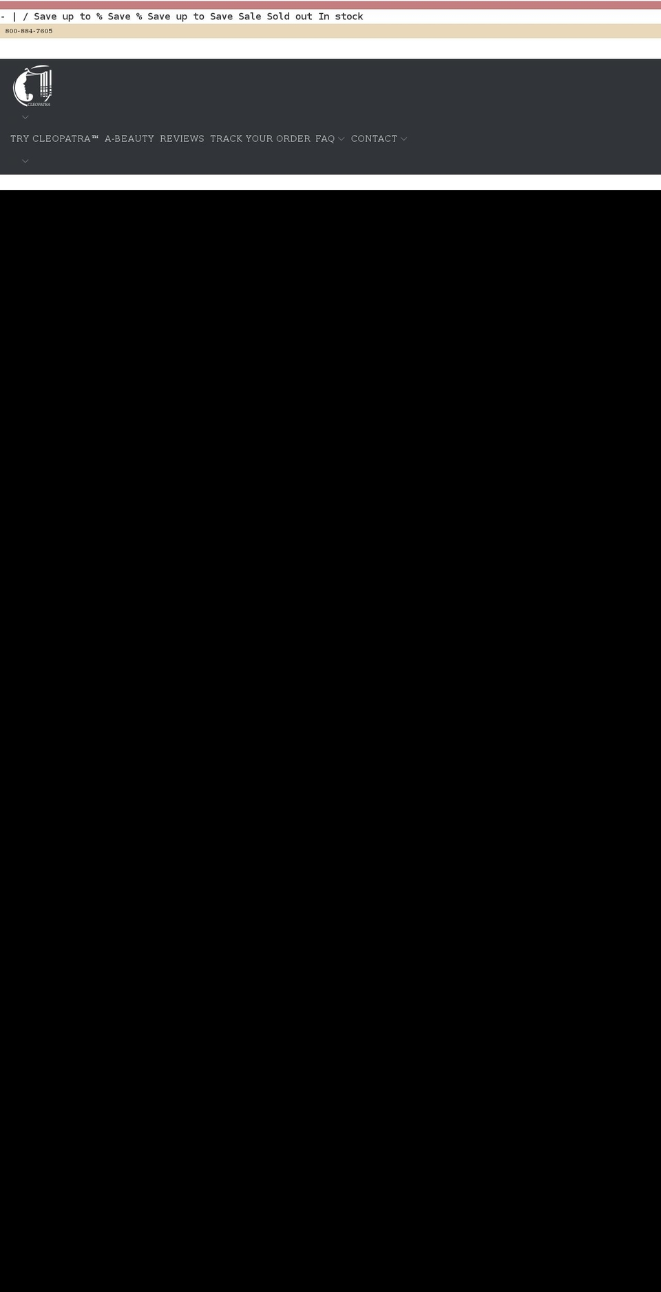 cleopatramask.com shopify website screenshot