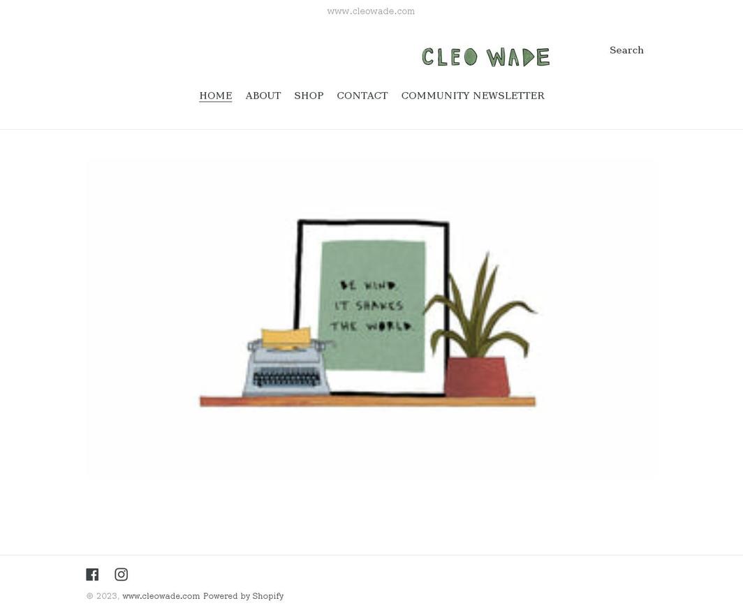 cleowade.com shopify website screenshot