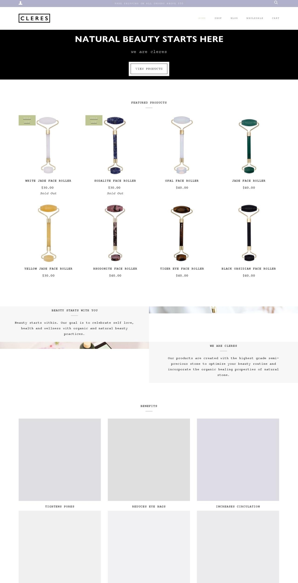 cleres.com — Shopify storefront screenshot