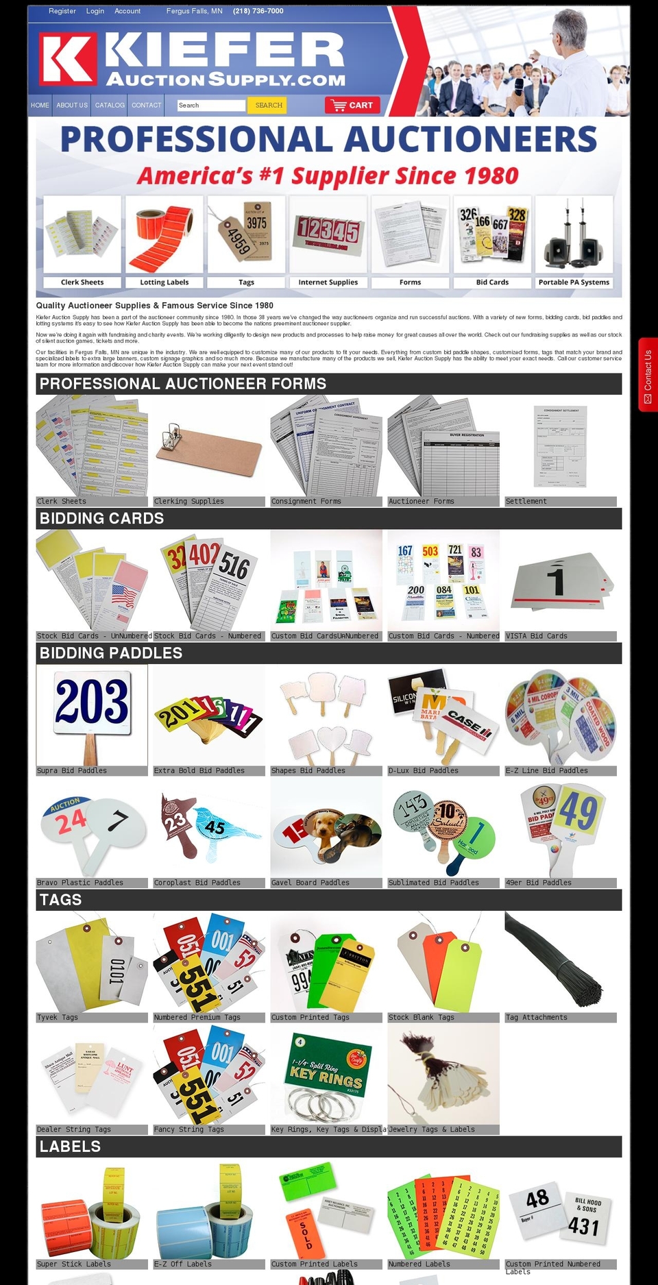 kieferauctionsupply.01.dev Shopify theme site example clerkingsupplies.com