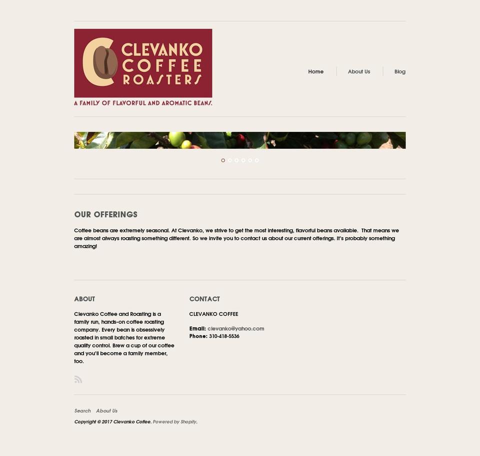 clevankocoffee.com shopify website screenshot