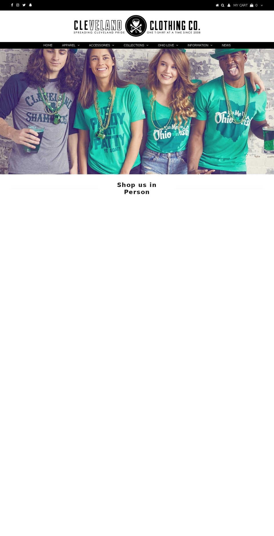 clevelandclothing.com shopify website screenshot