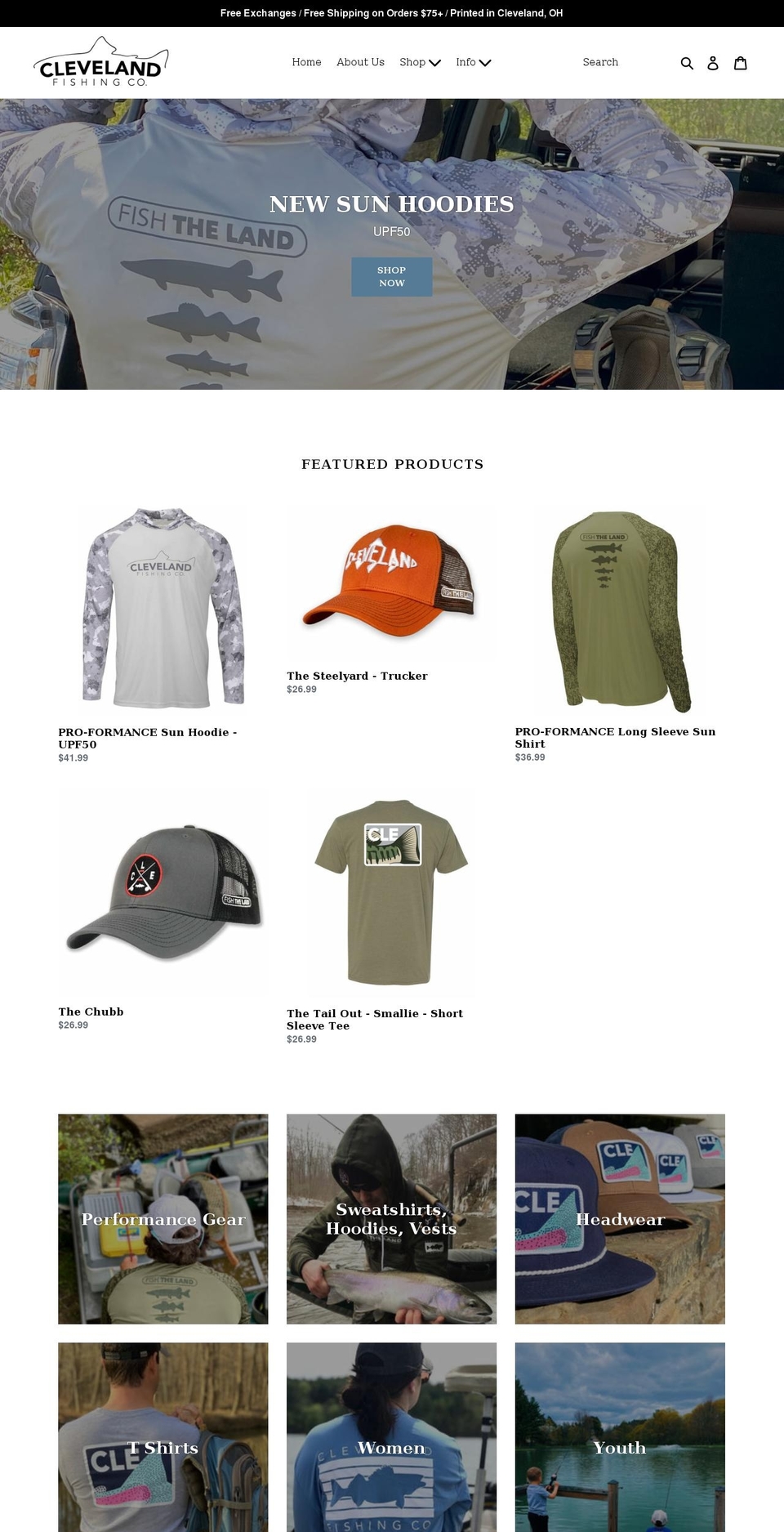 clevelandfishingco.com shopify website screenshot