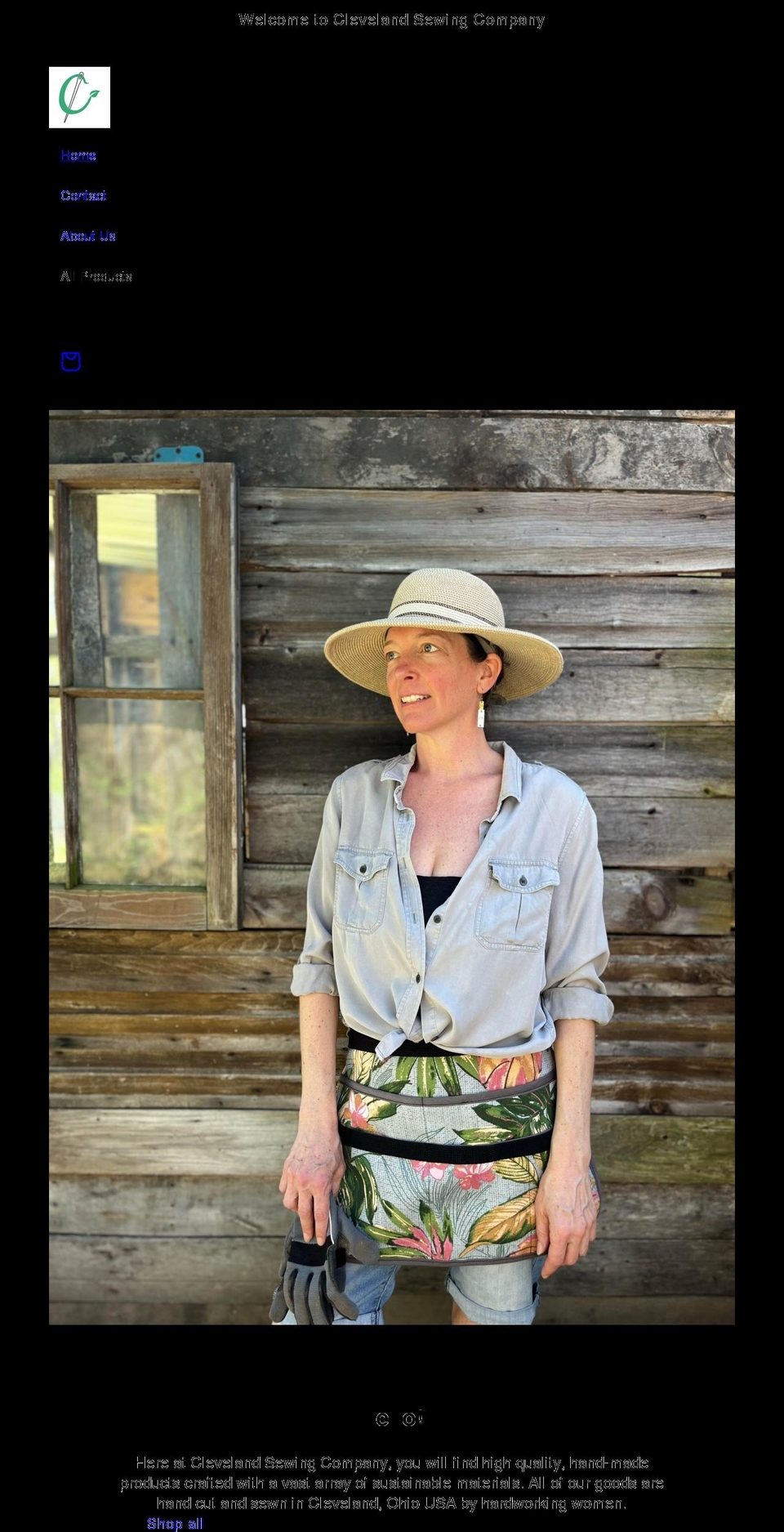 clevelandsewingcompany.com shopify website screenshot
