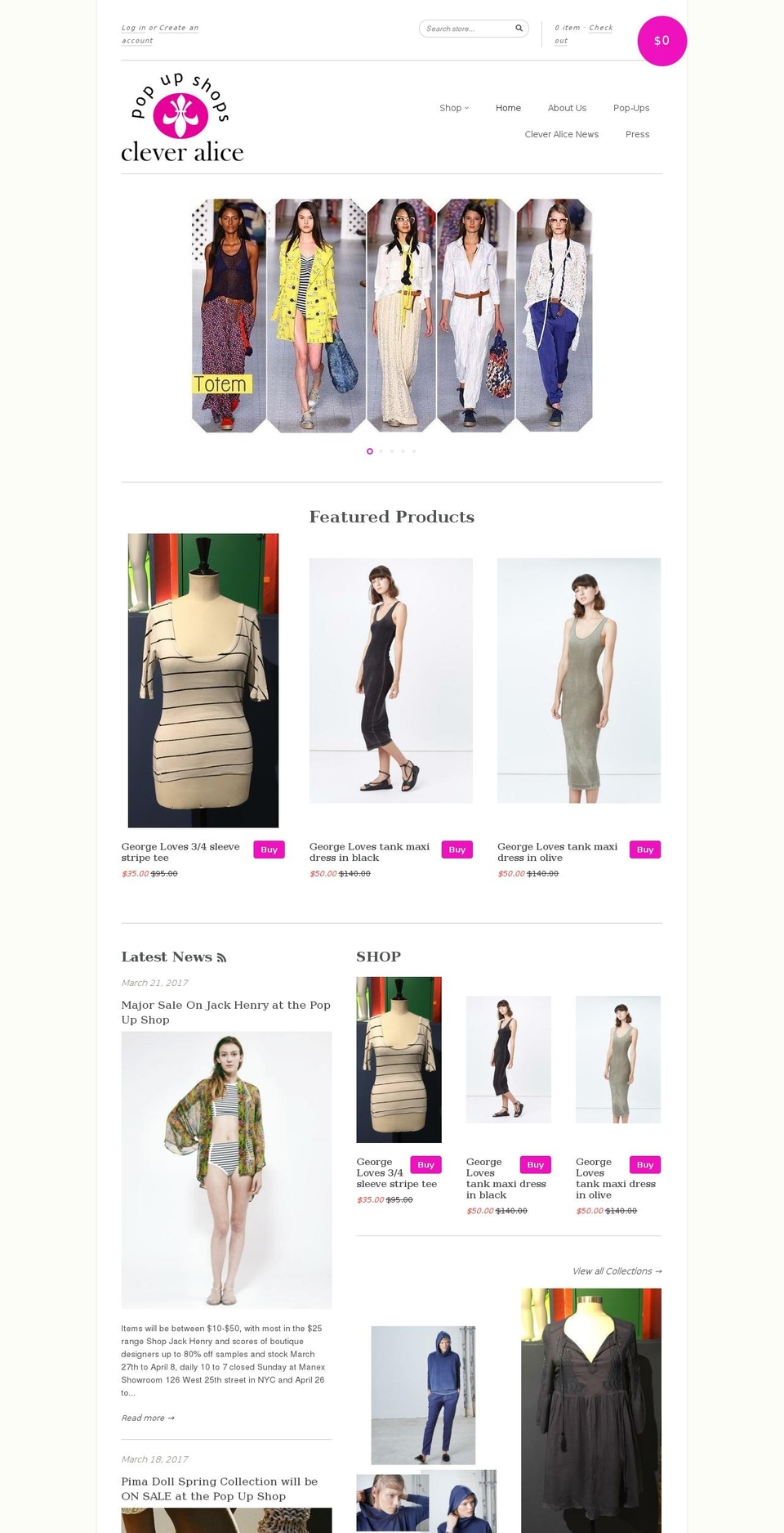 Spark Shopify theme site example cleveralice.com