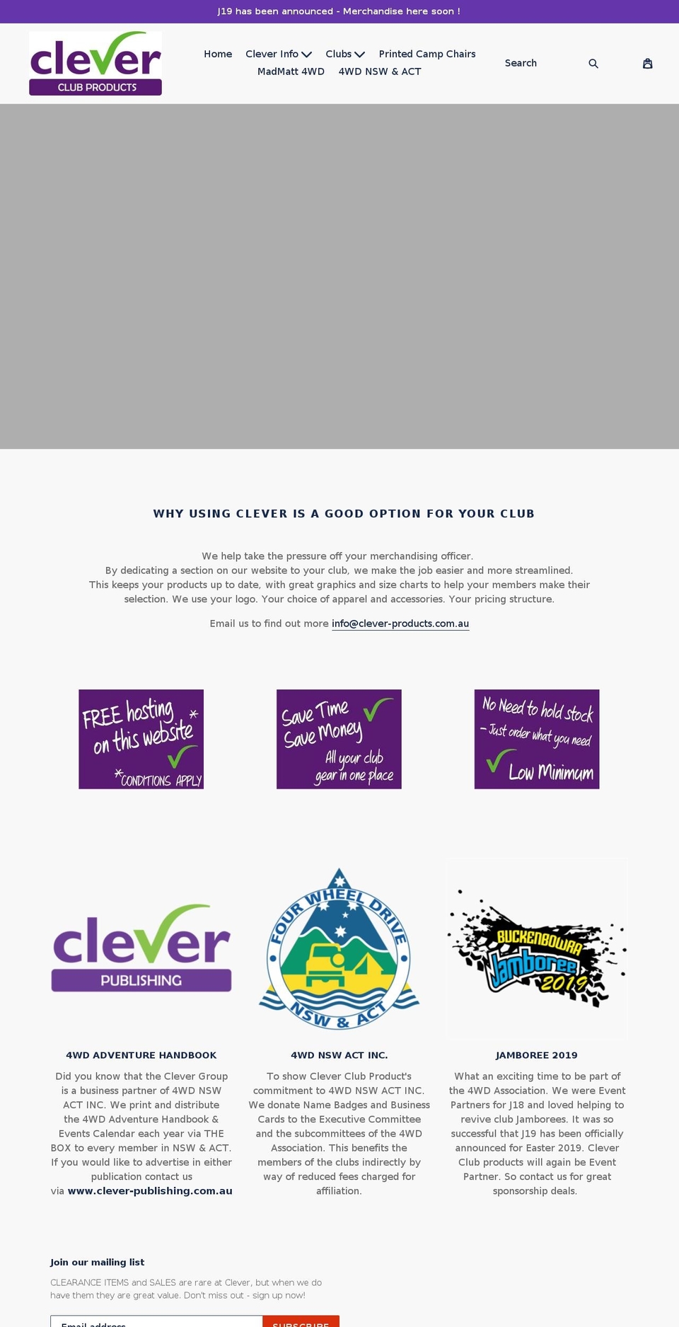 cleverclubproducts.com.au shopify website screenshot