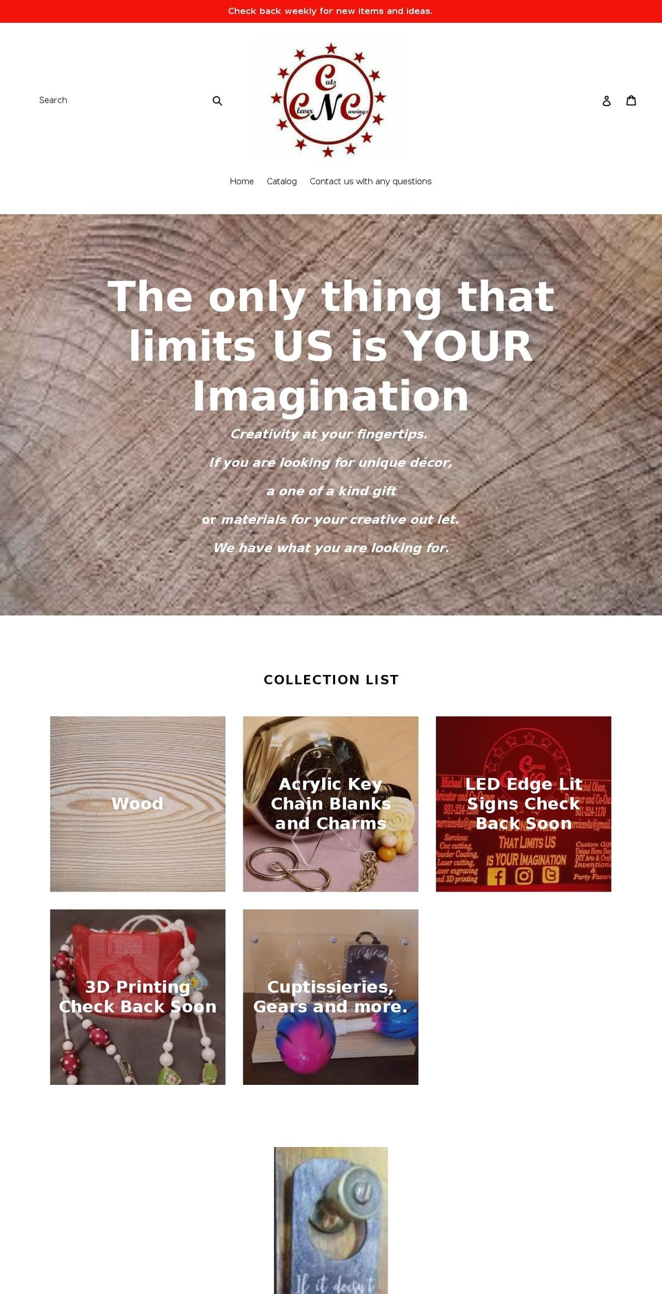 clevercutsncarvings.com shopify website screenshot