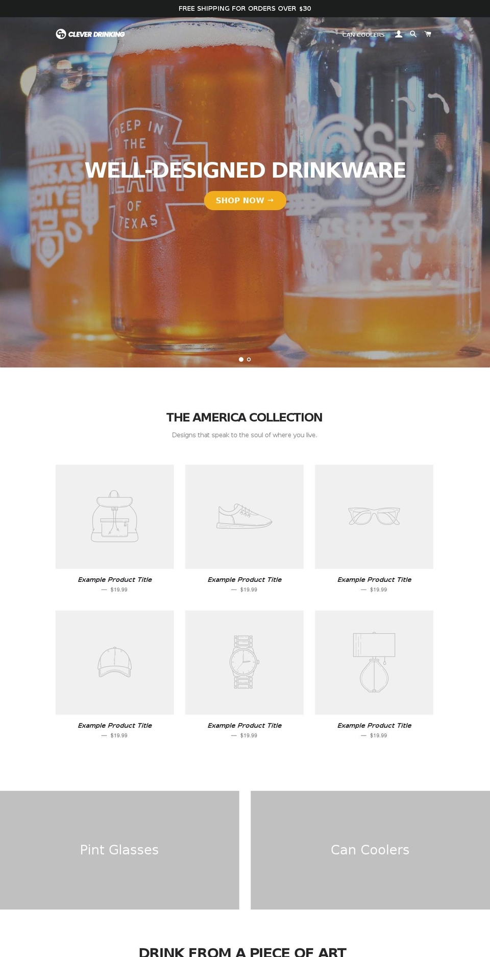cleverdrinking.com — Shopify storefront screenshot