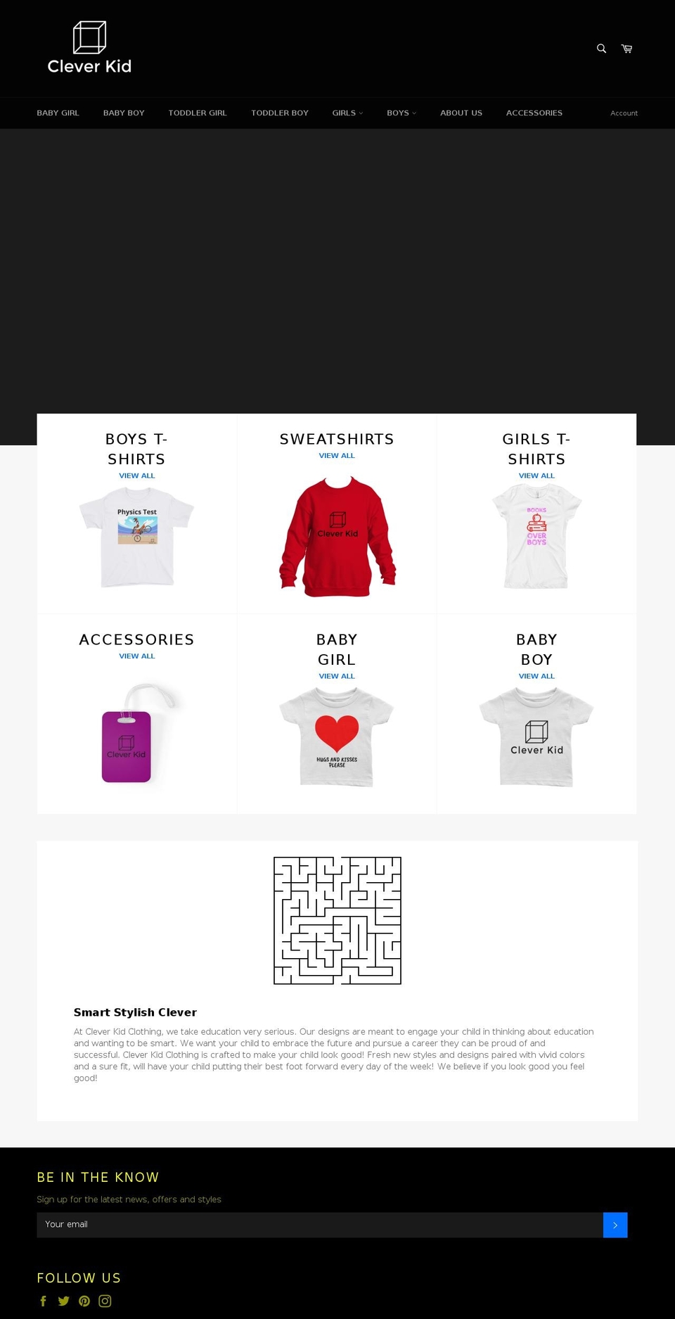 cleverkidclothing.com — Shopify storefront screenshot