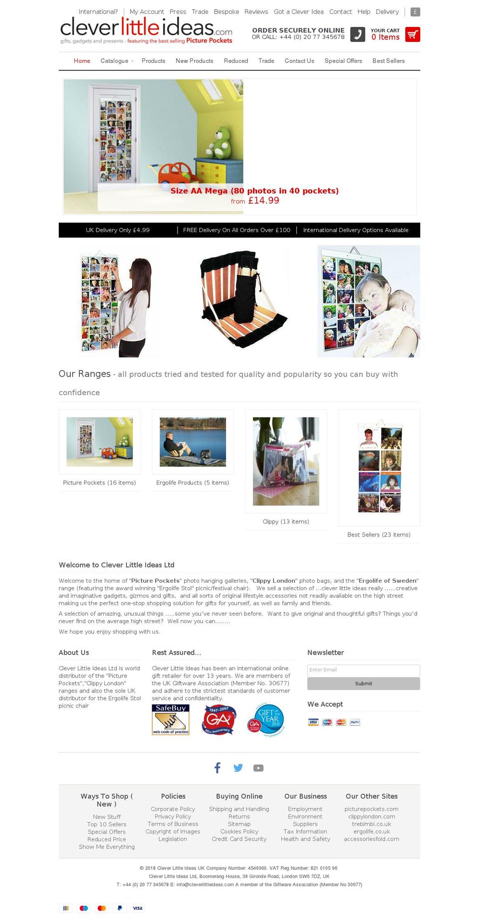 cleverlittleideas.com shopify website screenshot
