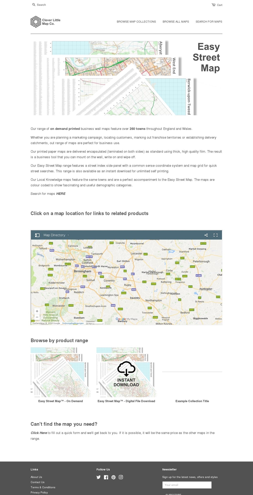 cleverlittlemapcompany.com — Shopify storefront screenshot