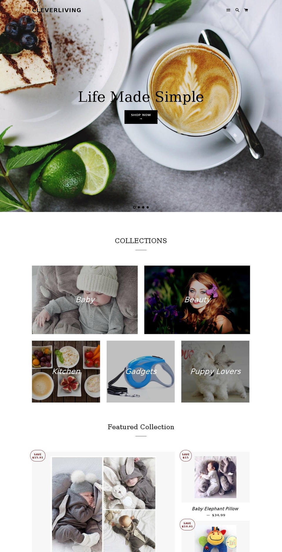cleverlivingstore.com — Shopify storefront screenshot