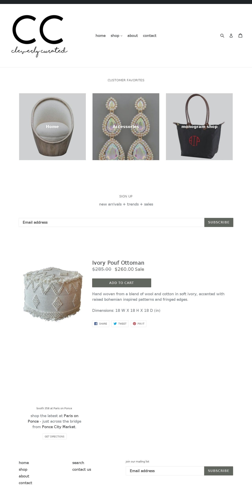 cleverlycurated.co shopify website screenshot