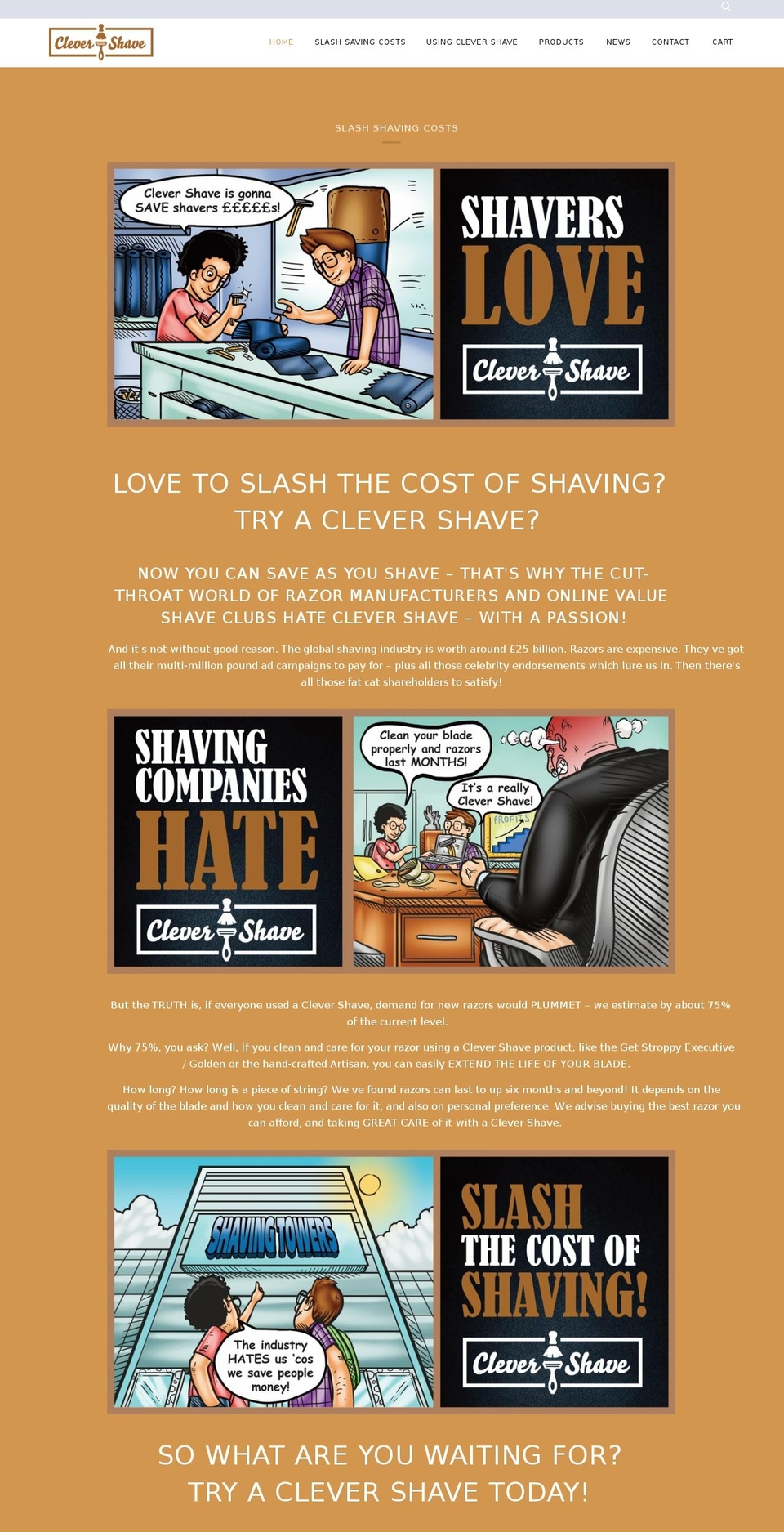 clevershave.com — Shopify storefront screenshot