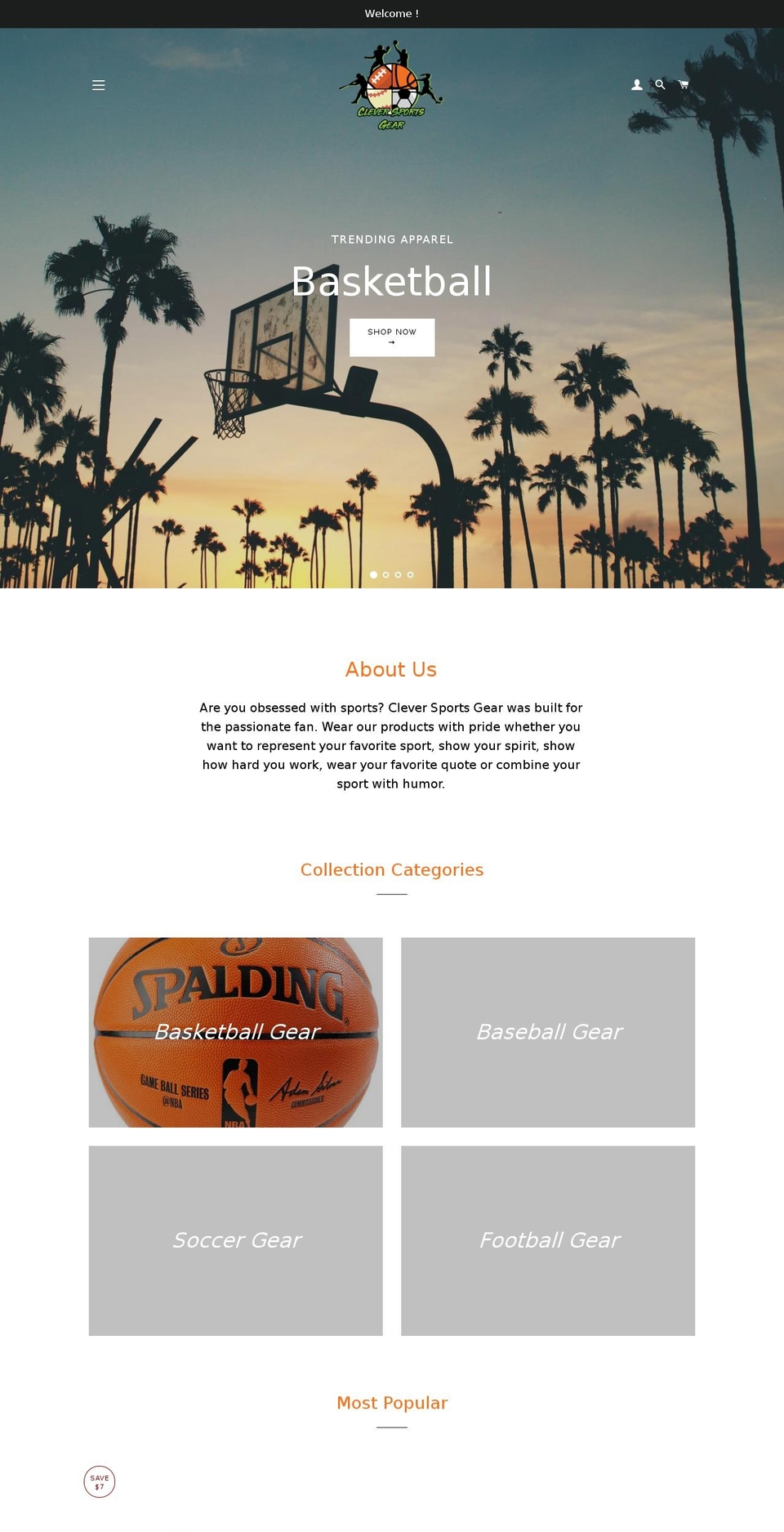 cleversportsgear.com shopify website screenshot