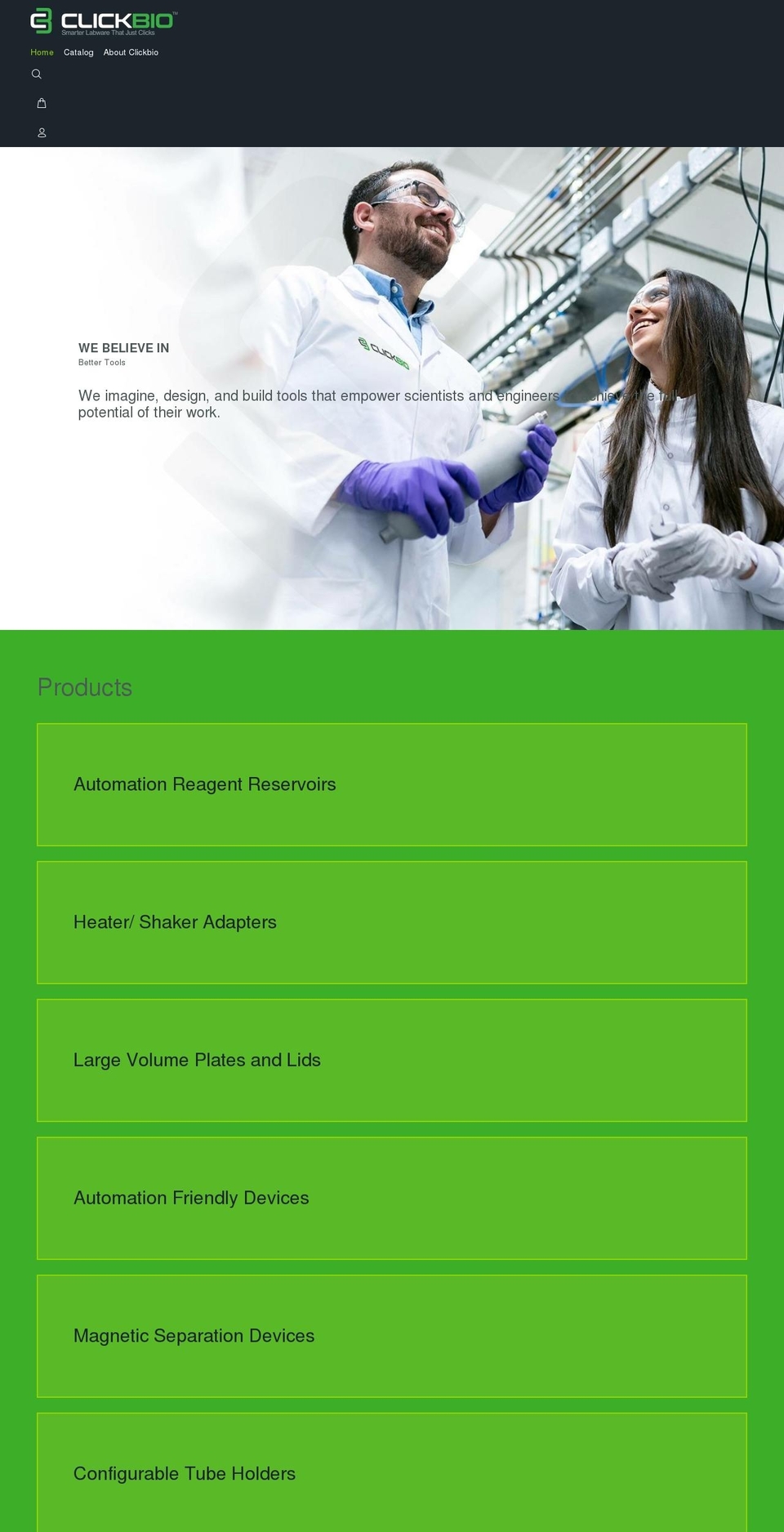 click-bio.com shopify website screenshot