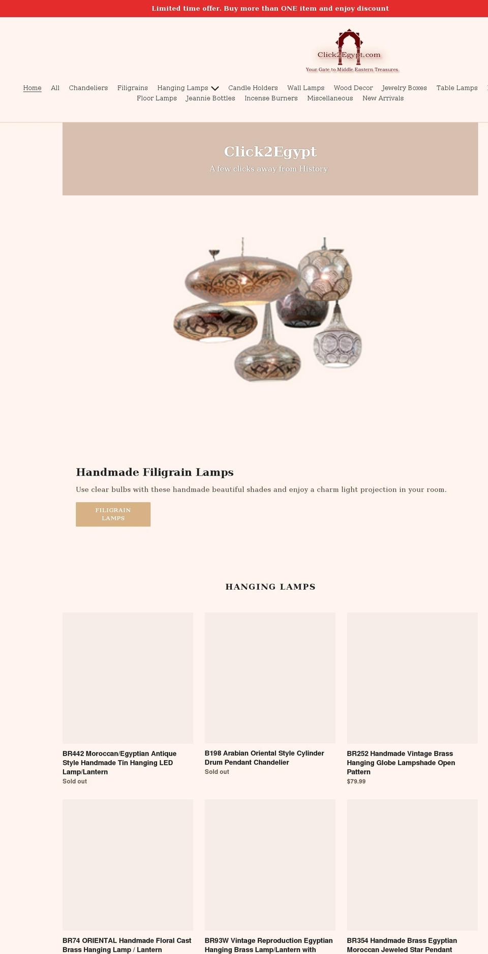click2egypt.com shopify website screenshot