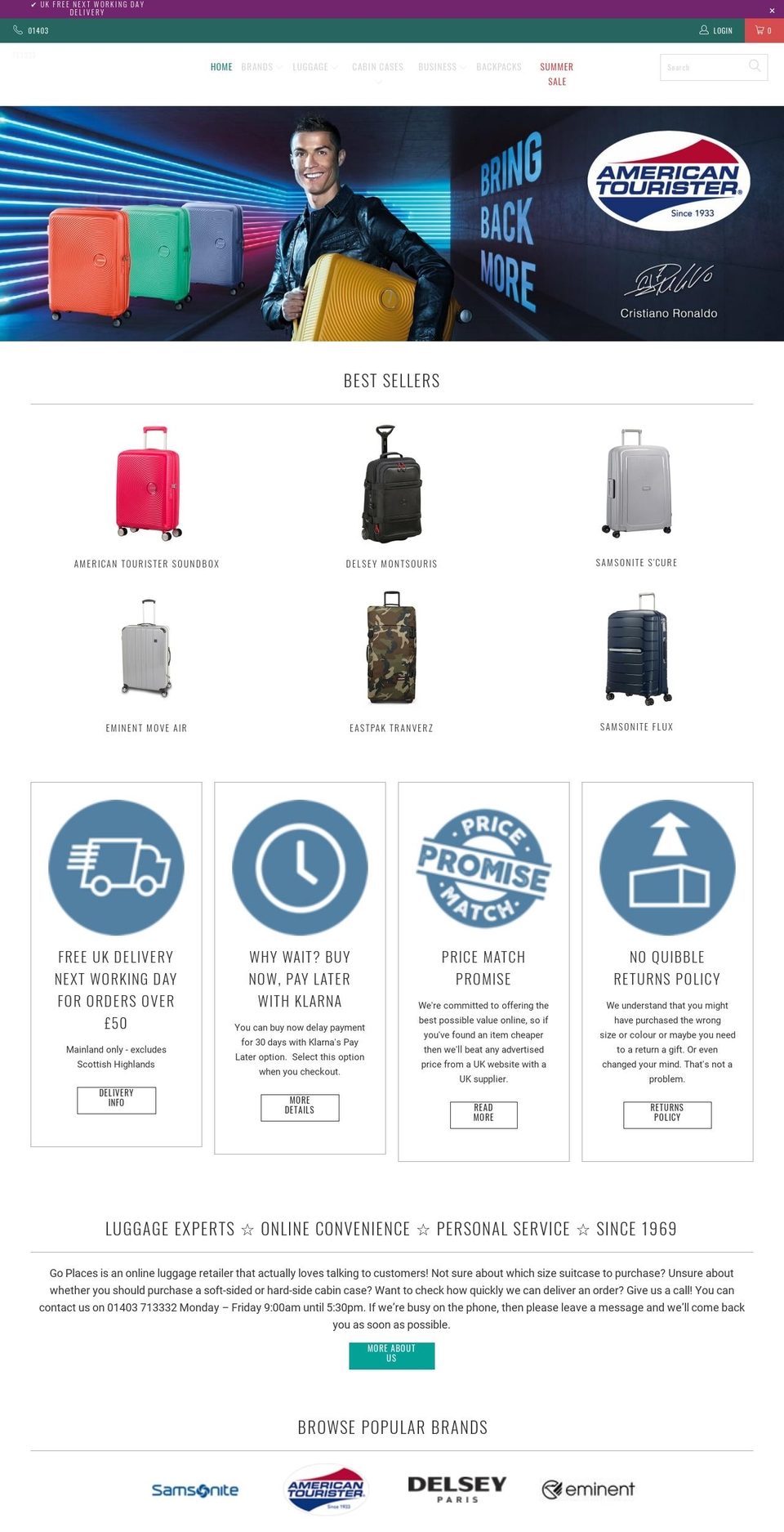 click4luggage.co.uk shopify website screenshot