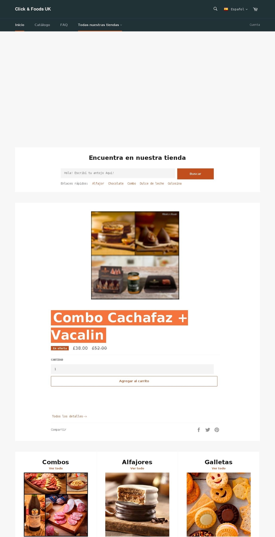 clickandfoods.co.uk shopify website screenshot
