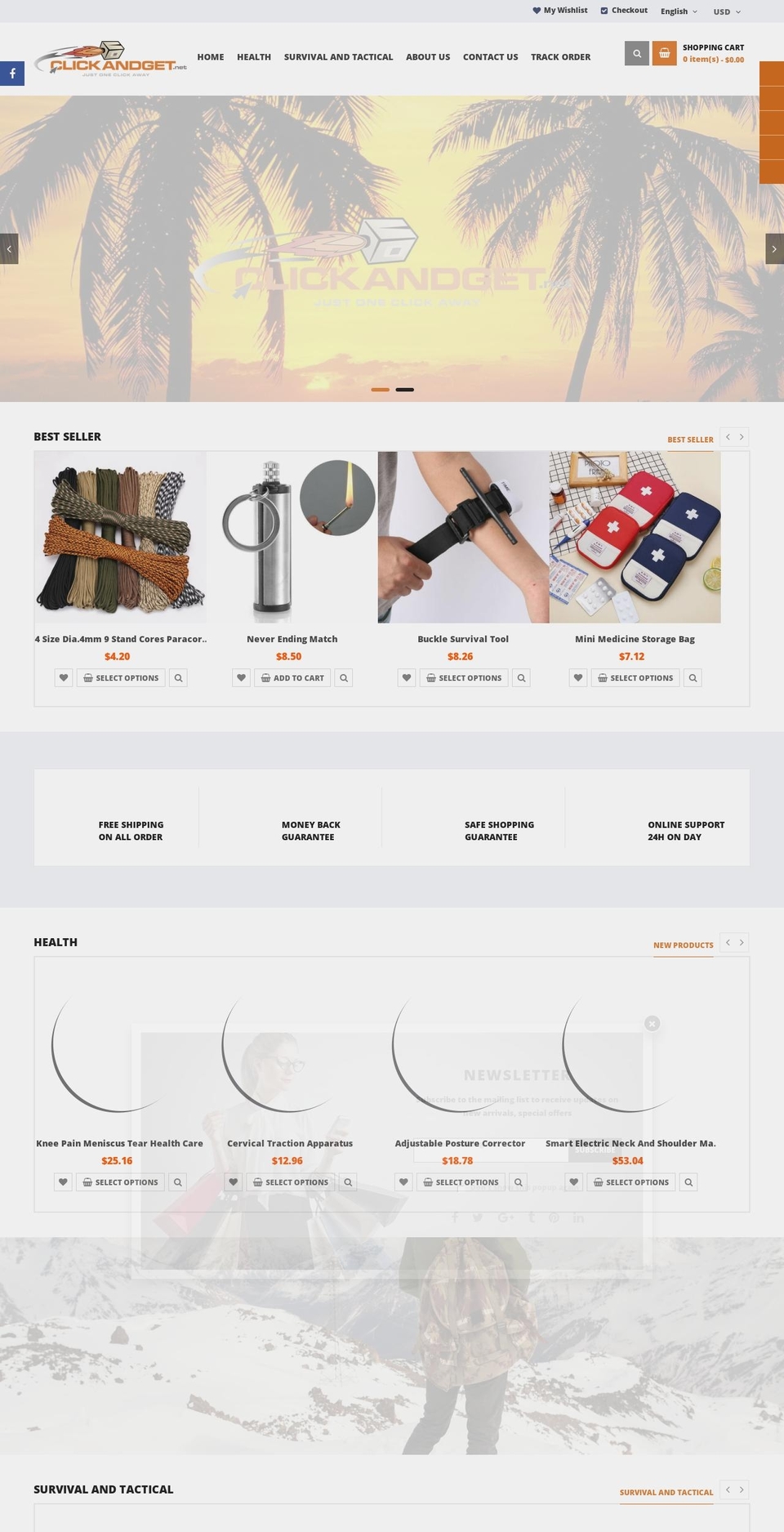 click Shopify theme site example clickandget.net