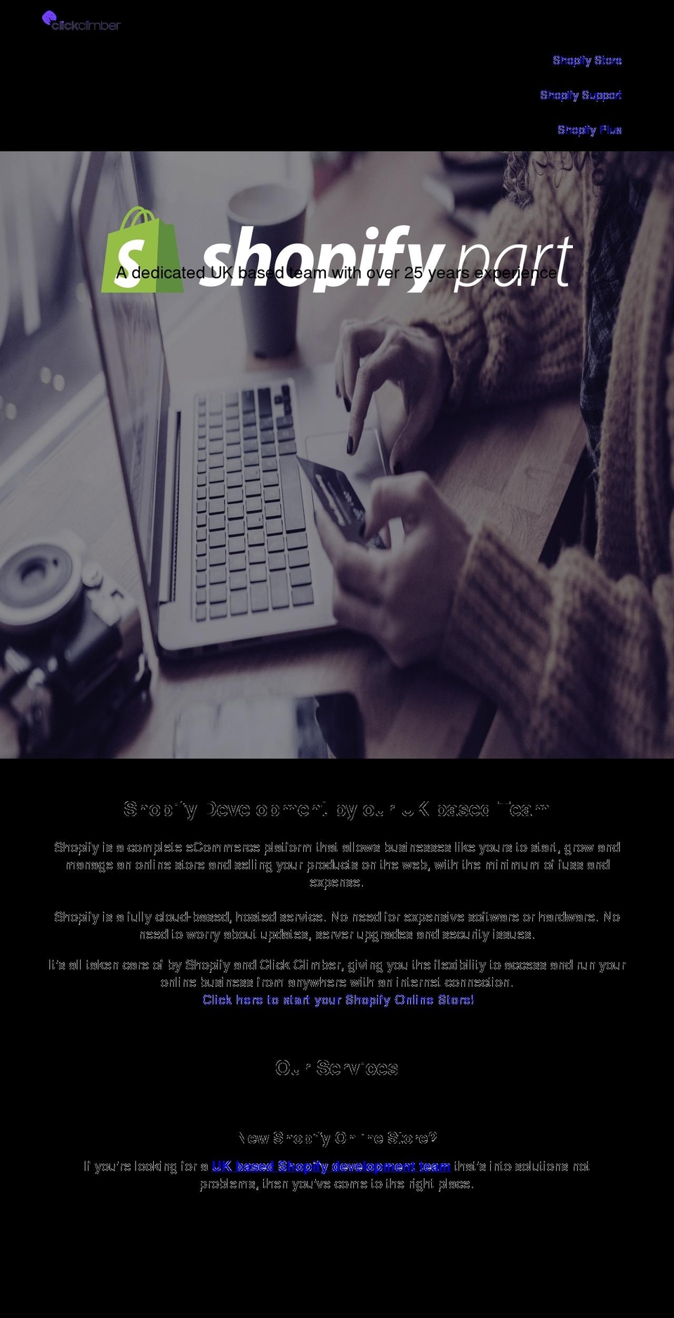 clickclimber.com shopify website screenshot