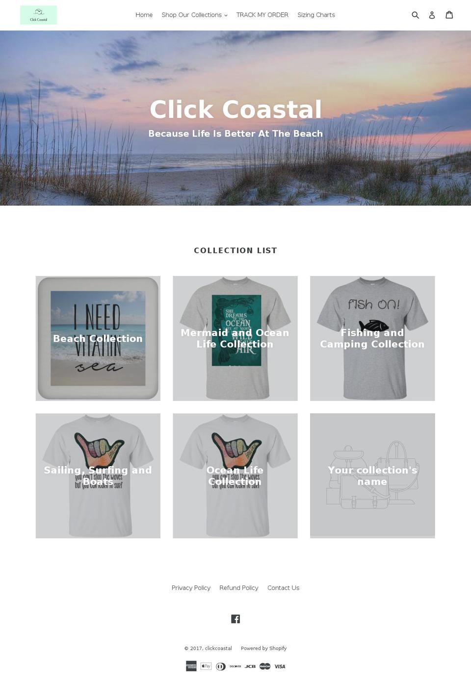 clickcoastal.com shopify website screenshot